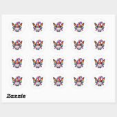 Sticker Rond Imaginaire de Gnome papillon (Feuille)
