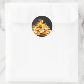 Sticker Rond Imaginaire de motocyclette de feu (Sac)