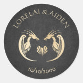 Sticker Rond Imaginaire Dragon Mariage Déco moderne (Devant)