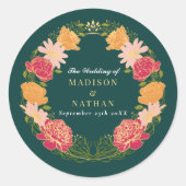 Sticker Rond Imaginaire Enchantée jardin floral mariage (Devant)