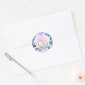 Sticker Rond Imaginaire forestier enchanté Magique Unicorn Part (Enveloppe)