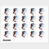 Sticker Rond Imaginaire Geisha (Feuille)