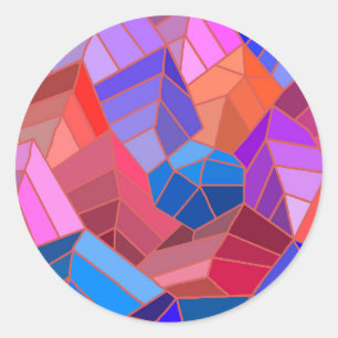 Sticker Rond Imaginaire Montagnes Vue du ciel