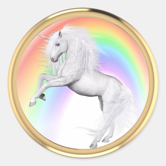 Sticker Rond Imaginaire Rainbow Unicorn (Devant)