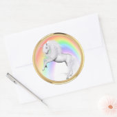 Sticker Rond Imaginaire Rainbow Unicorn (Enveloppe)