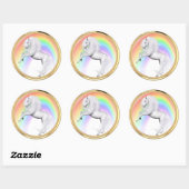 Sticker Rond Imaginaire Rainbow Unicorn (Feuille)