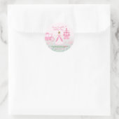 Sticker Rond Imaginaire rose princesse fête d'anniversaire (Sac)