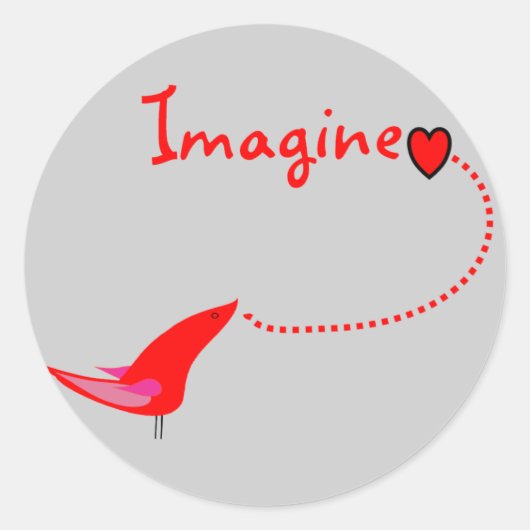 Sticker Rond "Imagine"—John Gifts (Devant)