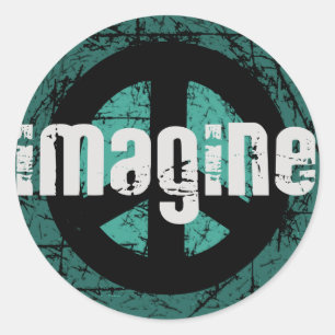 Sticker Rond Imaginez la paix