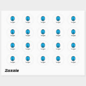 Sticker Rond Imaginez le symbole de paix BLUE (Feuille)