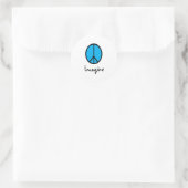 Sticker Rond Imaginez le symbole de paix BLUE (Sac)
