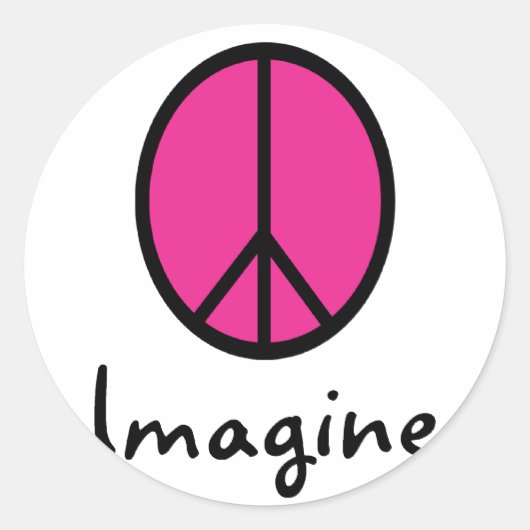 Sticker Rond Imaginez le symbole PINK PEACE (Devant)