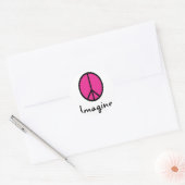 Sticker Rond Imaginez le symbole PINK PEACE (Enveloppe)
