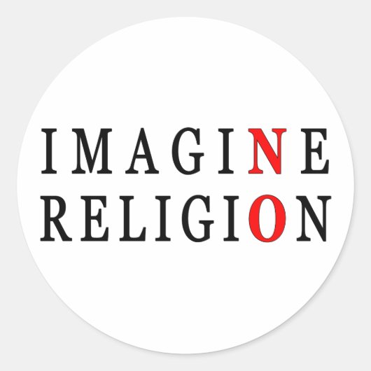 Sticker Rond Imaginez Pas De Religion (Devant)