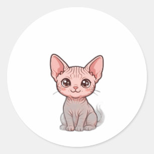Sticker Rond Imberbe et Sans Peur — Maman Sphynx