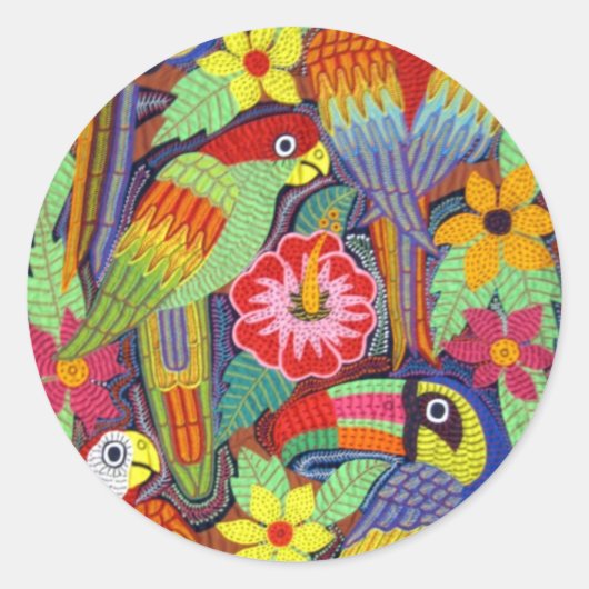 Sticker Rond IMG_5319 Oiseaux de Panama Mola (Devant)