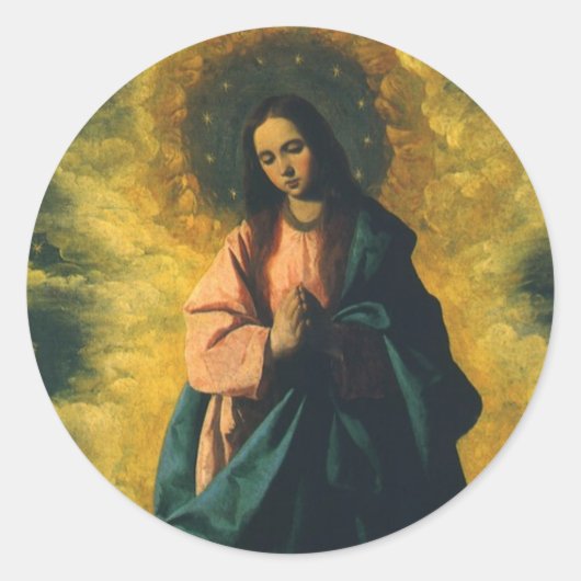 Sticker Rond Immaculée Conception par Francisco de Zurbaran (Devant)