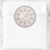 Sticker Rond Immaculée Vierge Marie Bébé Jésus Décor Frontière (Sac)