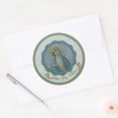 Sticker Rond Immaculée Vierge Marie Vintage Texture (Enveloppe)