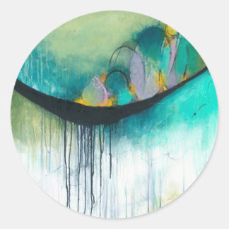 Sticker Rond Immerse - Art de l'expressionnisme Abstrait Carré
