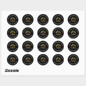 Sticker Rond Immobilier classique Ajouter votre logo (Feuille)