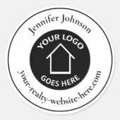 Sticker Rond Immobilier Société Ajouter Votre Logo Realtor Pers (Devant)