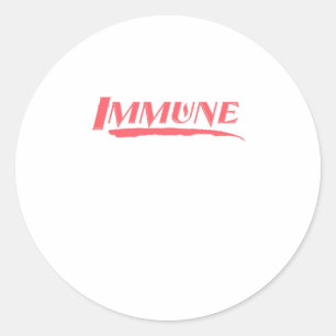 Sticker Rond Immune - Conception de sensibilisation au virus Co