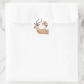 Sticker Rond Impala Antelope Dessin animalier Sketch (Sac)