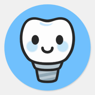 Sticker Rond Implant dentaire souriant