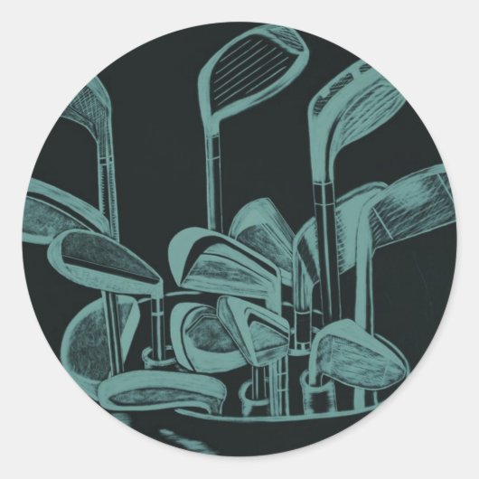 Sticker Rond Implements de golf (Devant)