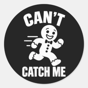 Sticker Rond Impossible à attraper drôle de bonhomme en pain d'