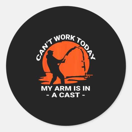 Sticker Rond Impossible de travailler, le bras est dans un plât (Devant)