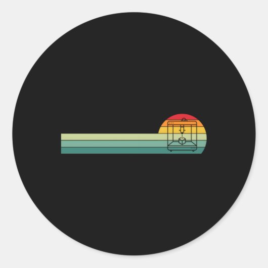 Sticker Rond Impression 3D Machiniste 3D (Devant)