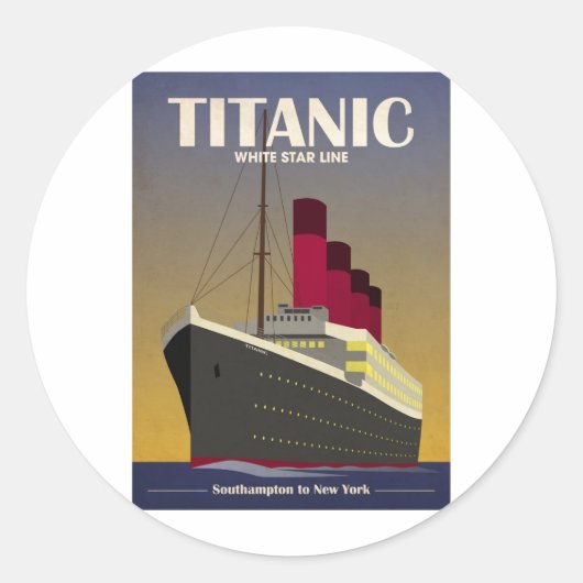 Sticker Rond Impression Art déco Titanic Ocean Liner (Devant)