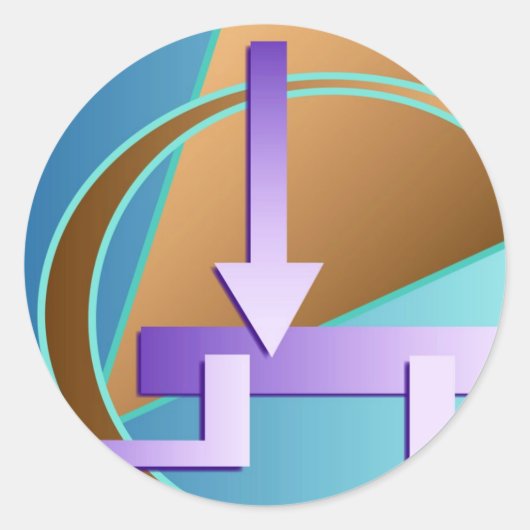 Sticker Rond Impression art numérique "Diagramme de circuit" (Devant)