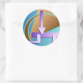 Sticker Rond Impression art numérique "Diagramme de circuit" (Sac)