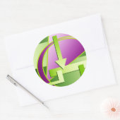 Sticker Rond Impression art numérique "Diagramme de circuit" (Enveloppe)