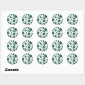 Sticker Rond Impression Brown et Turquoise dalmate (Feuille)