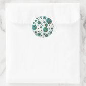 Sticker Rond Impression Brown et Turquoise dalmate (Sac)