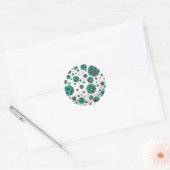 Sticker Rond Impression Brown et Turquoise dalmate (Enveloppe)