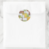 Sticker Rond Impression Brown jaune vert (Sac)