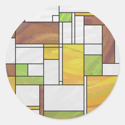Sticker Rond Impression Brown jaune vert (Devant)
