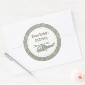 Sticker Rond Impression camouflage Hélicoptère Armée Fête d'ann (Enveloppe)