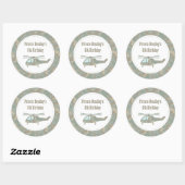 Sticker Rond Impression camouflage Hélicoptère Armée Fête d'ann (Feuille)