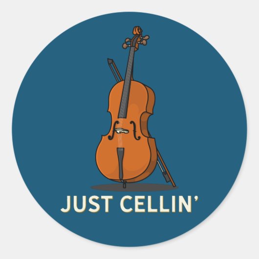 Sticker Rond Impression Cello de cellule (Devant)