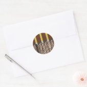 Sticker Rond Impression d'animal de tigre blanc chevron zigzag  (Enveloppe)
