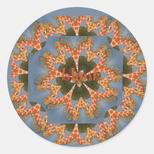 Sticker Rond Impression d'art Abstrait Giraffe (Devant)