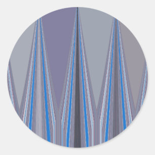 Sticker Rond Impression d'art chevron bleu, violet, gris
