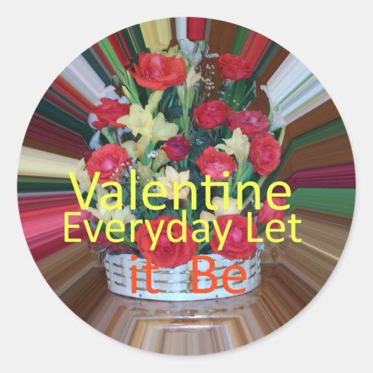 Sticker Rond Impression d'art de la Saint-Valentin (Devant)