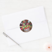 Sticker Rond Impression d'art de la Saint-Valentin (Enveloppe)